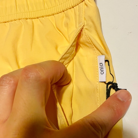 Onia The Charles Solid Yellow Lined Swim Shorts Trunks 5 " Inseam Men's Small - Picture 12 of 14